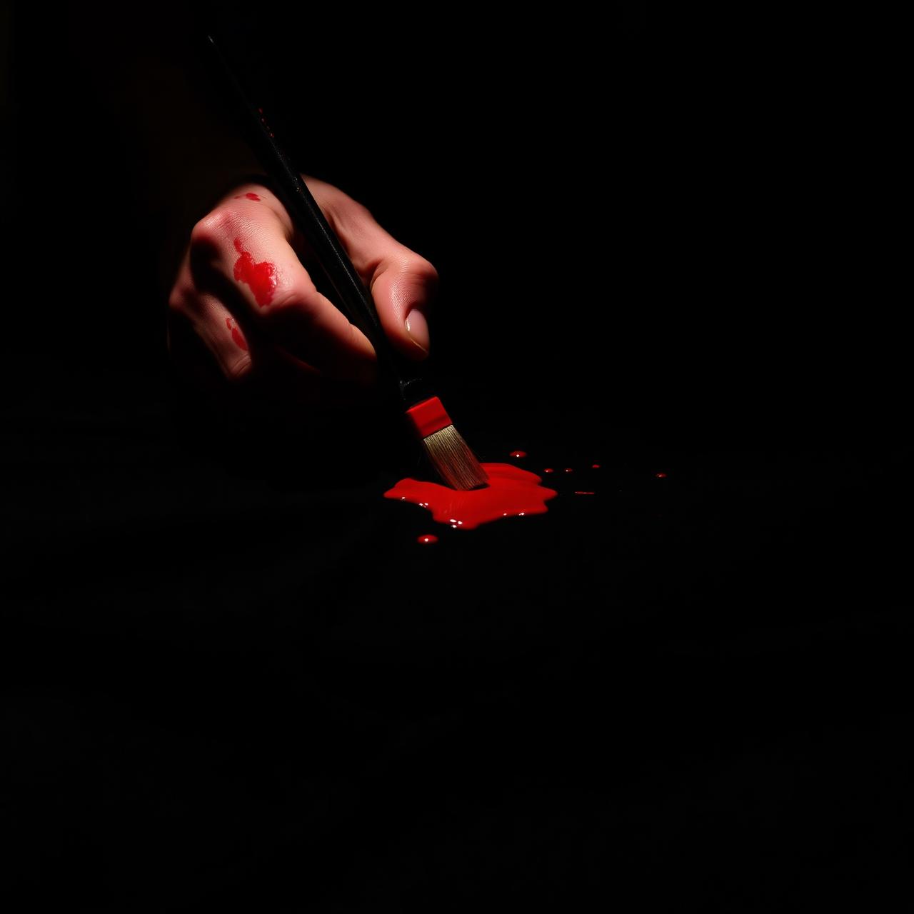 An artist painting on fabric